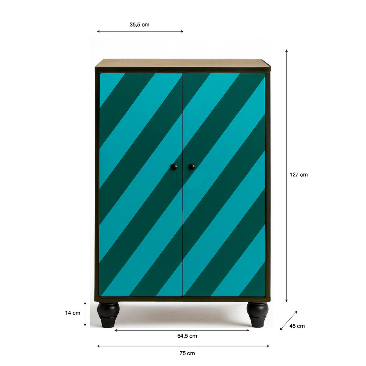 SCHRANK SIDEBOARD mit 2 Türen MARCUS - Hellblau, Holzwerkstoff (75/127/45cm) - RNT By Really Nice Things