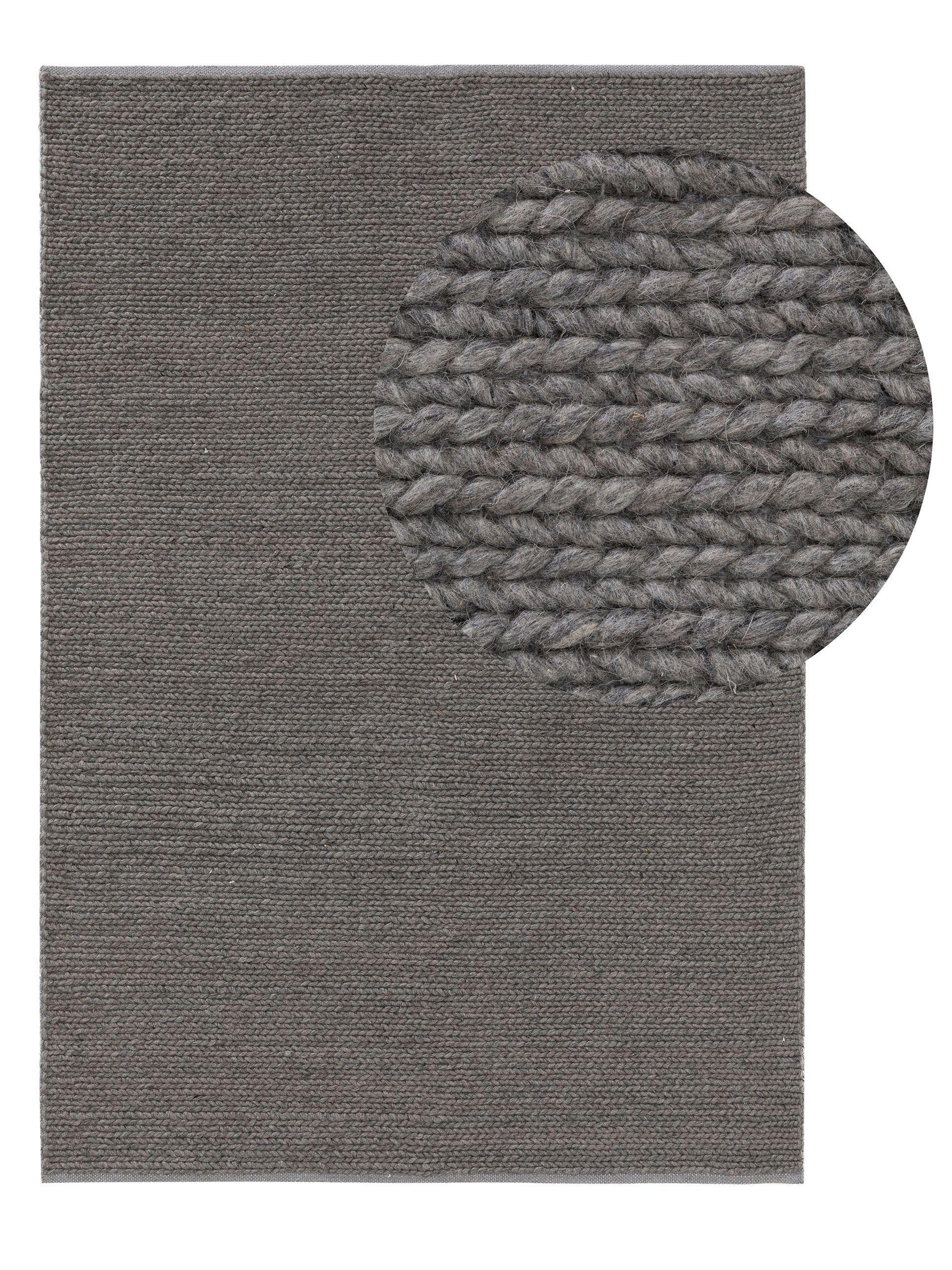 WOLLTEPPICH Uno Hellgrau 250x350 cm - Hellgrau, Textil (250/350cm) - benuta Pure
