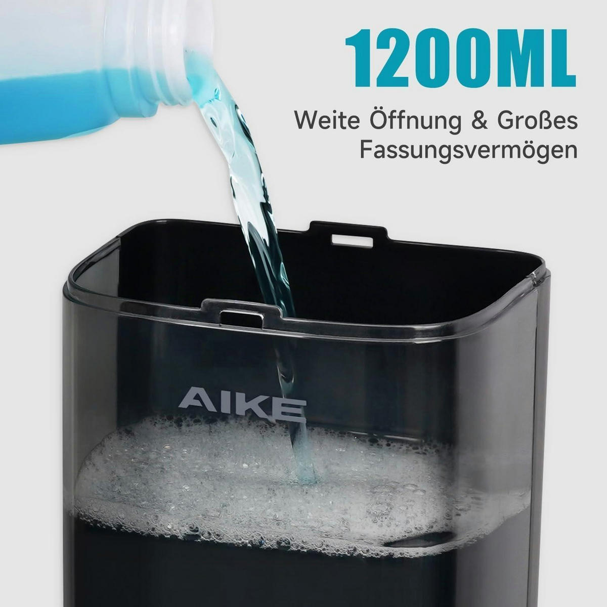 FLÜSSIGSEIFENSPENDER 1200ML Wandmontage Schwarz - Schwarz, Kunststoff (10.6/25.9/12.7cm)