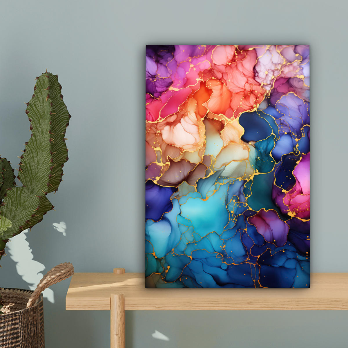 LEINWANDBILD Marmor - Bunt - Abstrakt 20x30 cm - Multicolor, Textil (20/30cm) - MuchoWow