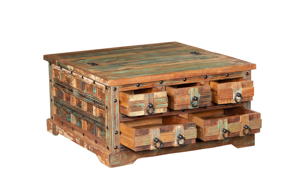 COUCHTISCH Odin Mangoholz Braun 47x90x90cm - Braun, Holz (90/90/47cm) - DELUKE