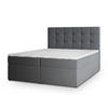 BOXBETT PALMA 160x200 cm mit Matratze und Topper, H2+H3 - Graphitfarben - Graphitfarben, Holz (160/200cm) - MASSENO