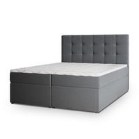 BOXBETT PALMA 180x200 cm mit Matratze und Topper, H2+H3 - Graphitfarben - Graphitfarben, Holz (180/200cm) - MASSENO
