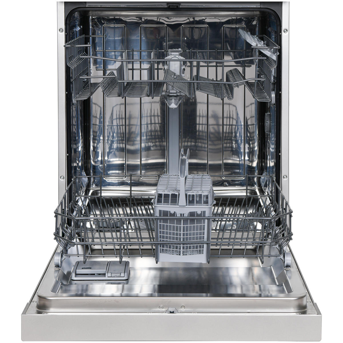 GESCHIRRSPÜLER, Unterbau 60 cm, 12 Maßgedecke, 6 Programme, AquaStop, Startzeitvorwahl, leise 45 dB, Speed-Wash, Eco, GEU6012DI - Silberfarben/Schwarz, Kunststoff/Metall (59.8/82/57cm) - Telefunken