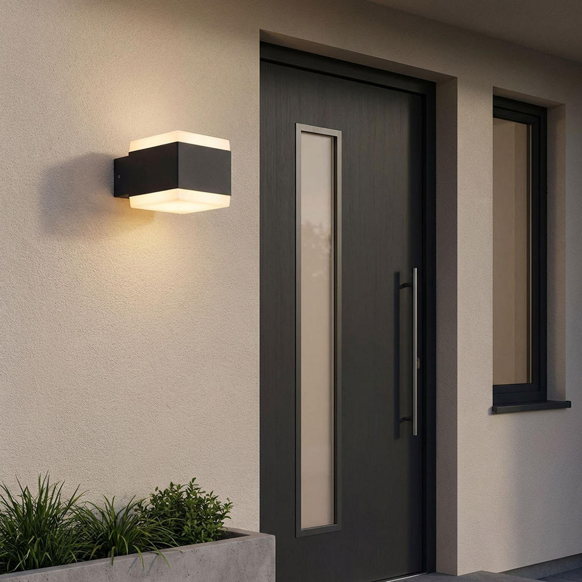 WANDLEUCHTE SLICE LED Aluminium Anthrazit, Up & Down - Anthrazit, Metall (11/9/14cm) - Globo Lighting