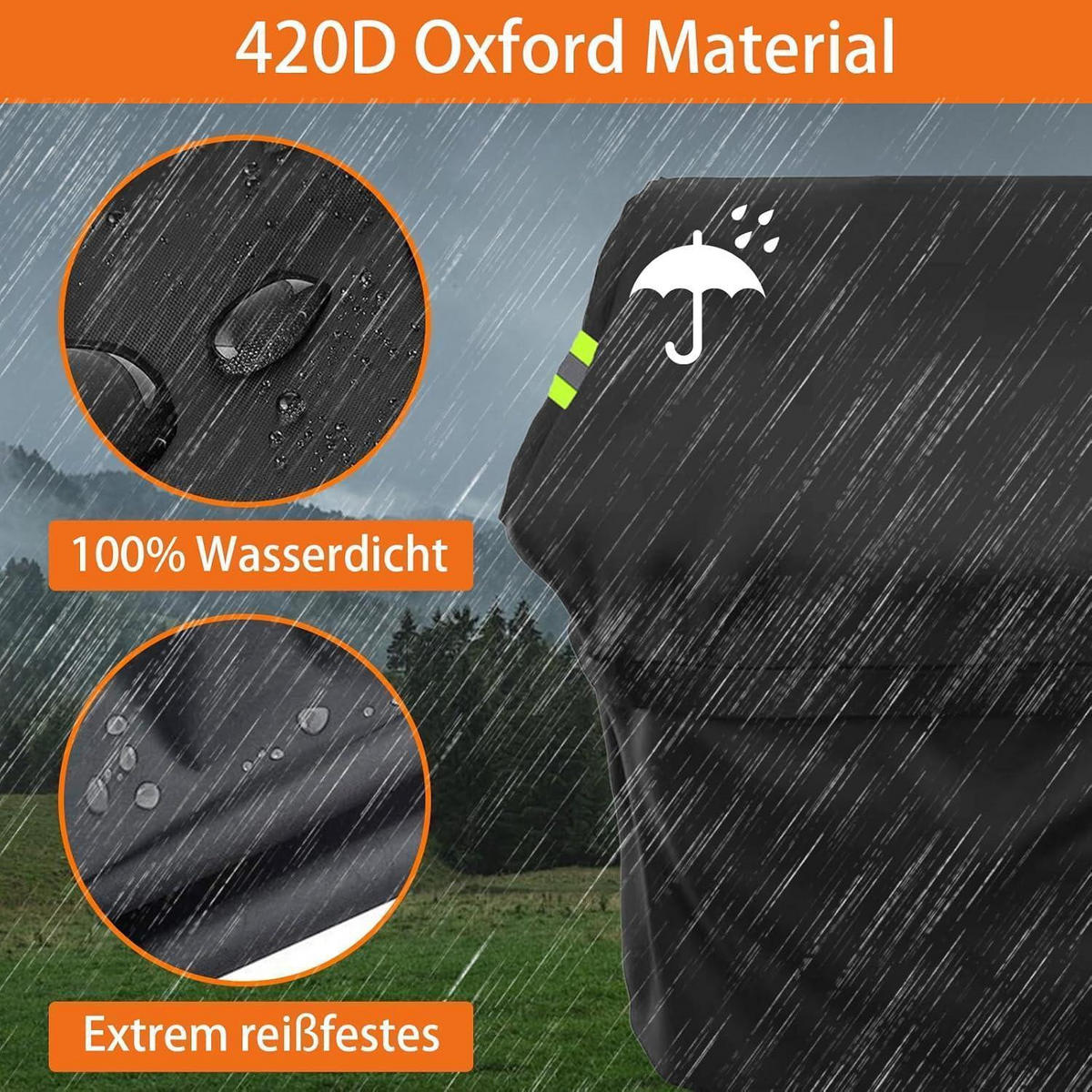 GRILLABDECKUNG Wetterfest 117 x 66 x 117 cm Textil - Schwarz, Textil (66/117/117cm)