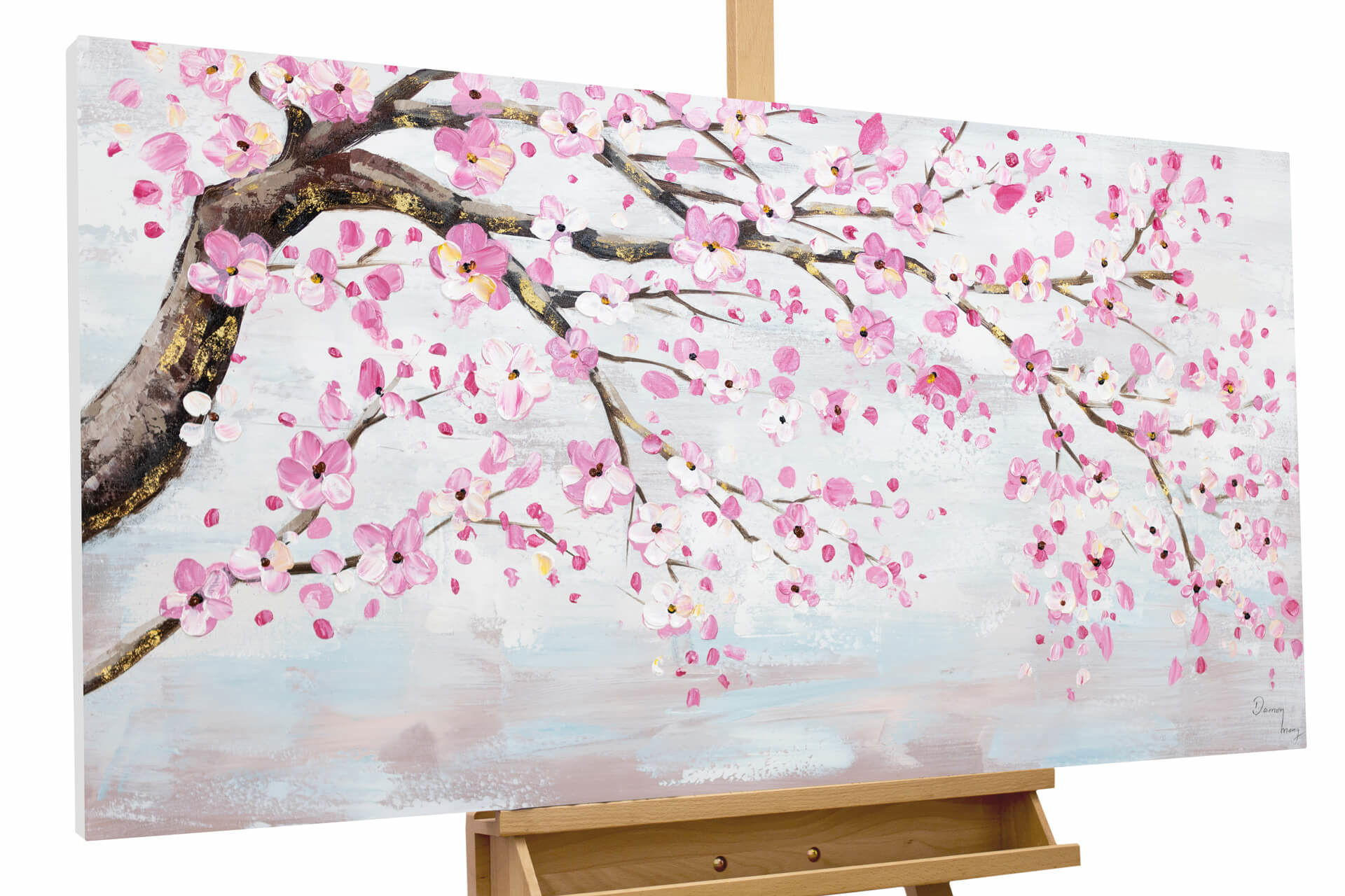 ÖLGEMÄLDE 120/60 cm - Pink, Holz/Textil (1.7/60cm) - KUNSTLOFT