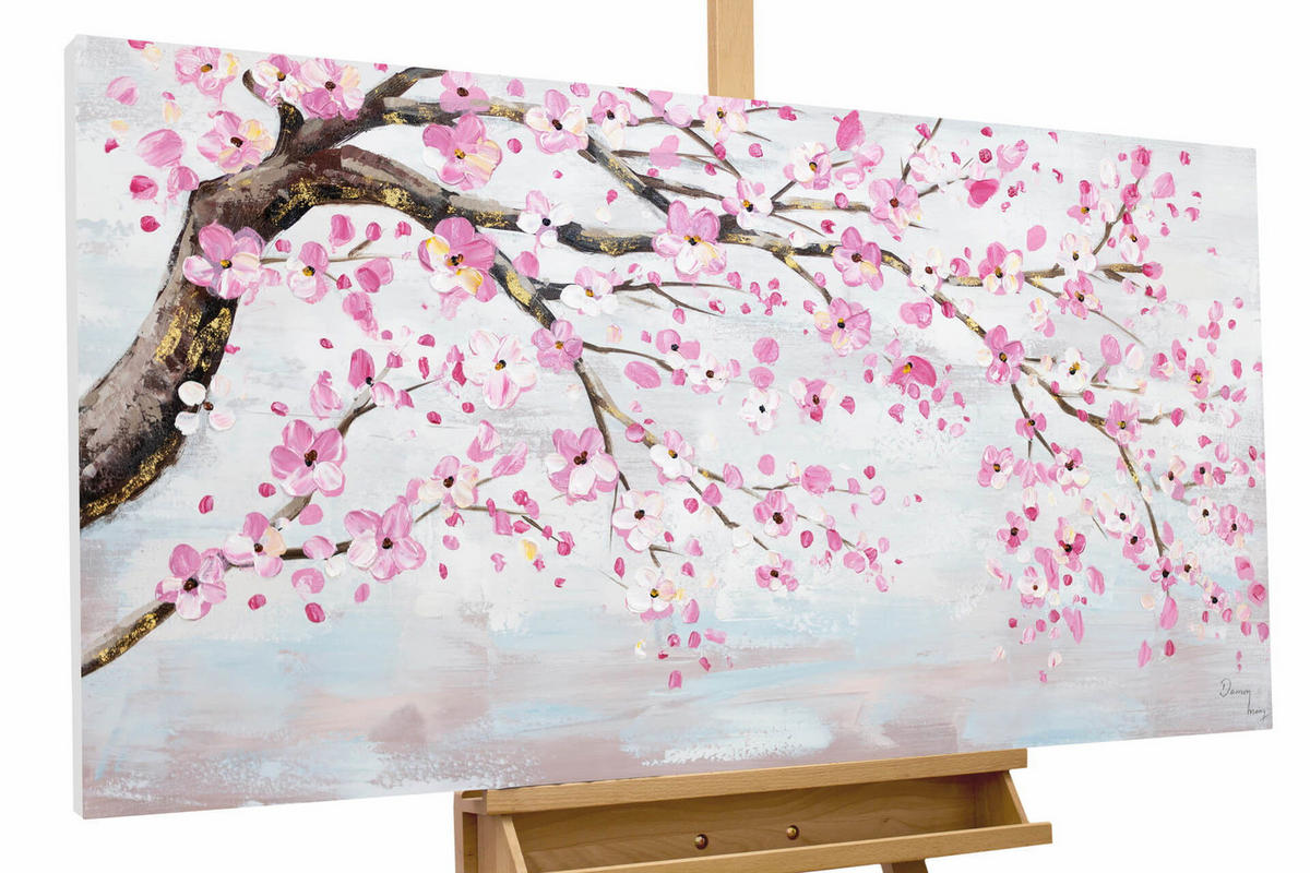 ÖLGEMÄLDE 120/60 cm - Pink, Holz/Textil (1.7/60cm) - KUNSTLOFT