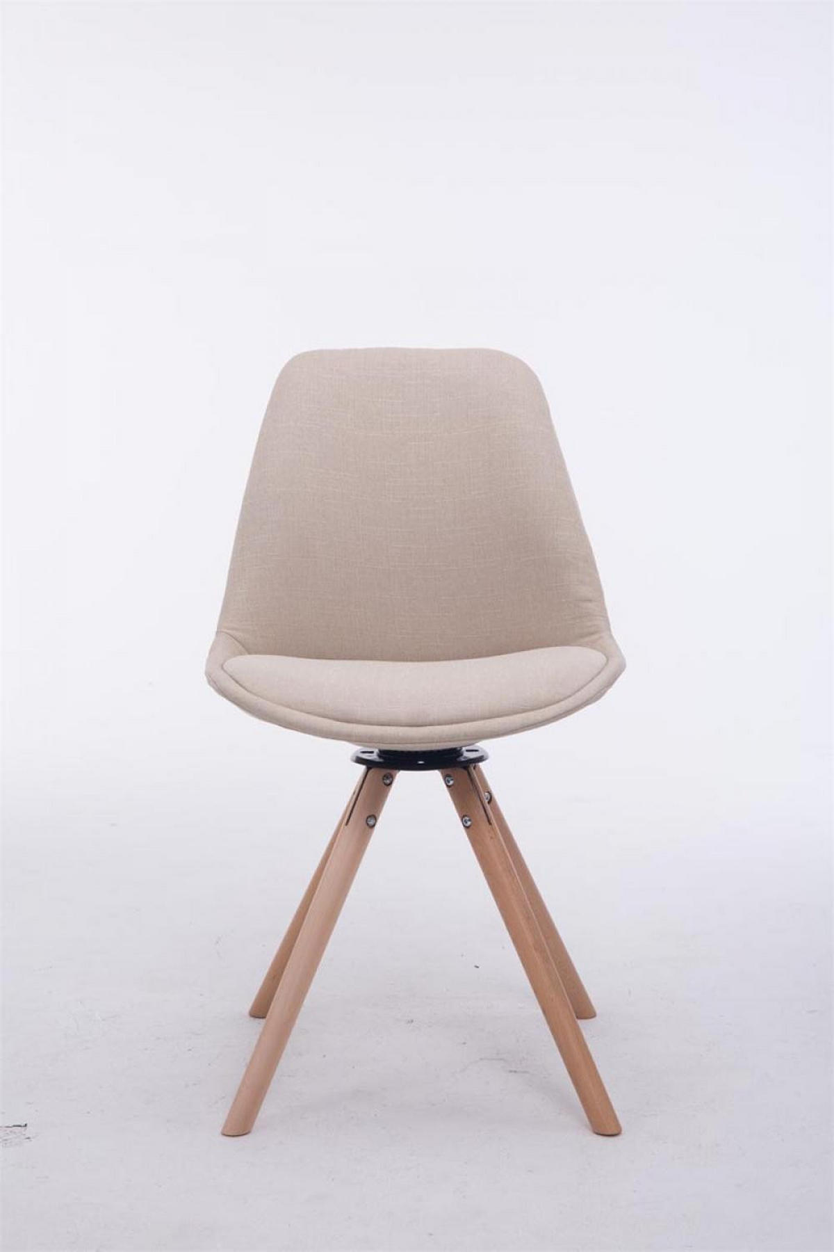 BESUCHERSTUHL Stoff creme - Eukalyptusholzfarben/Creme, Holz/Textil (48/84/56cm) - CLP