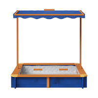 SANDKASTEN Kinder Outdoor, Blau, 120cm - Blau, Holz (117/117/120cm) - Teamson Kids