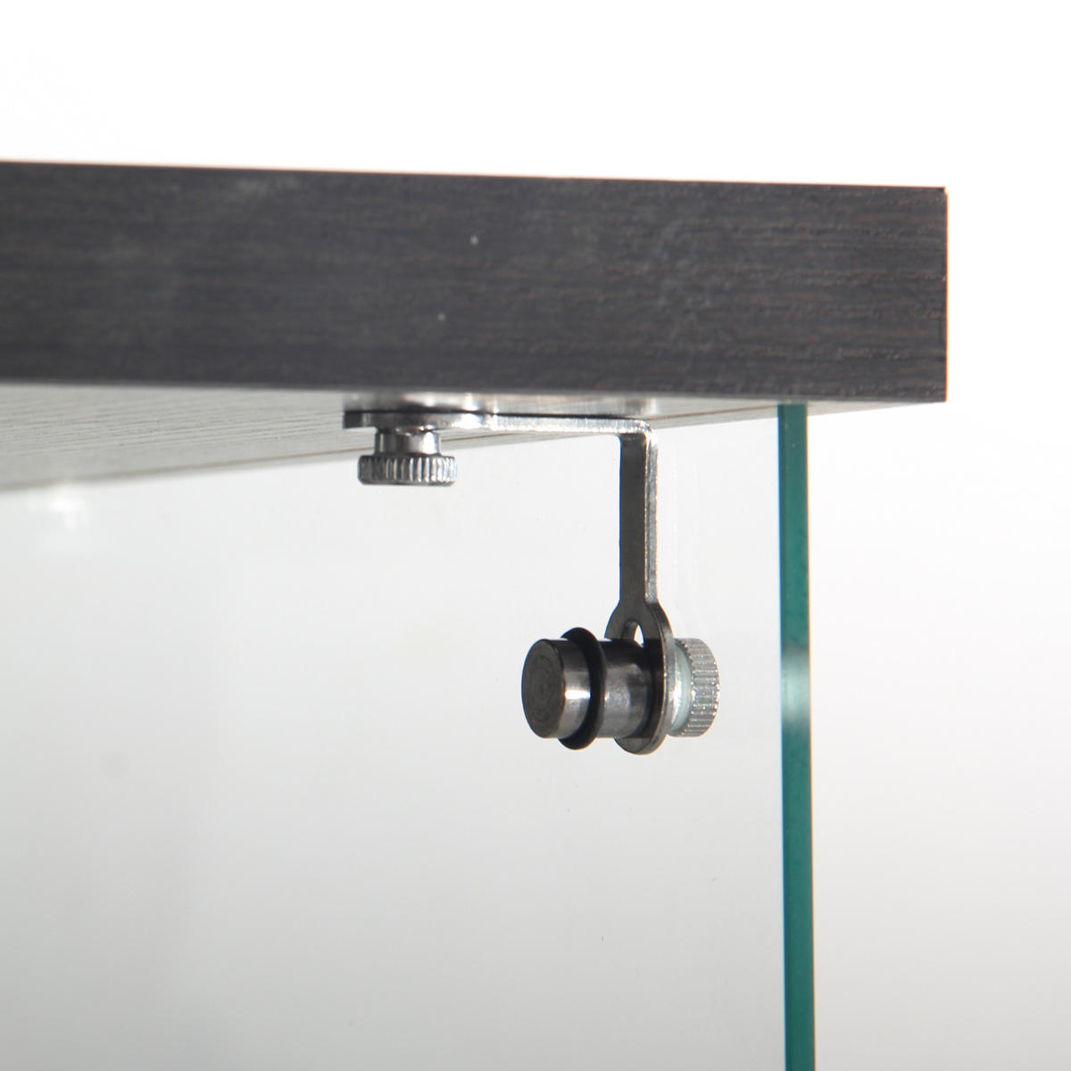 GLASVITRINE mit 4 Einlegeböden, Einzeltür, LED-Beleuchtung und Sicherheitsschloss, Schwarz - Schwarz, Metall (36.5/164/42.5cm) - BRILVERDE