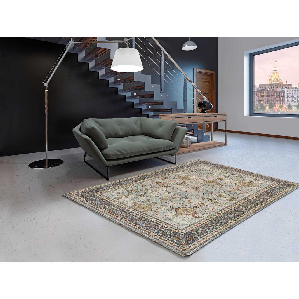 Thumbnail - Atticgo Kurzflorteppich, Grau, Beige, Textil, Vintage, Rechteckig, 160x230 cm, Oeko-Tex® Standard 100, für Fußbodenheizu...