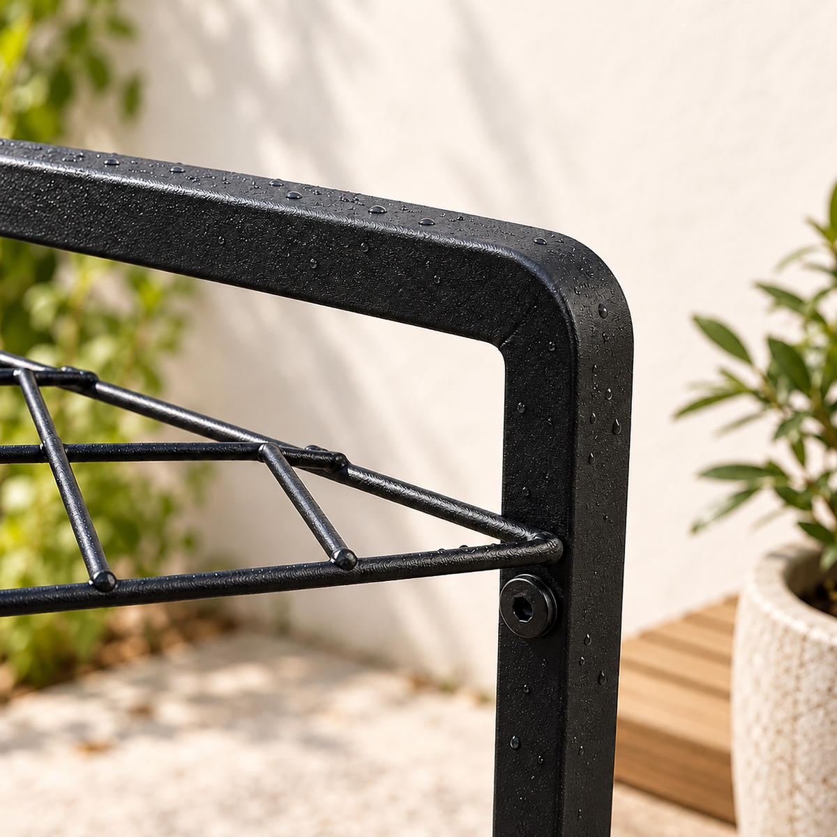 GARTENGERÄTESTÄNDER Mehrfarbig Stahl 2 Ebenen - Schwarz, Metall (65/59.5/47cm) - Relaxdays