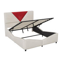 POLSTERBETT 140x190 cm mit Bettkasten, LED & USB, Doppelbett mit Stauraum, Beige - Beige, Metall (140/190cm) - EuroLiving