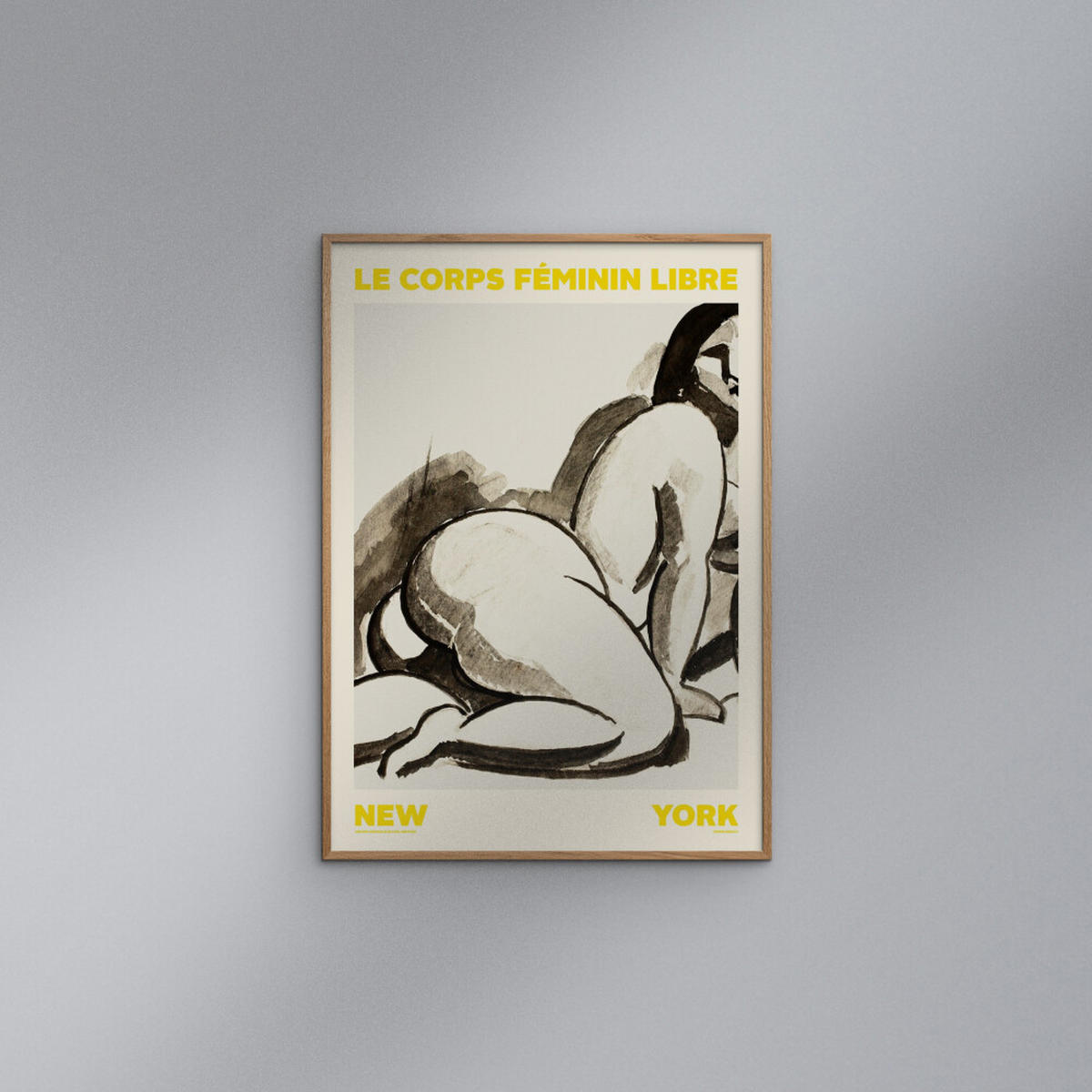 POSTER mit Rahmen Arch Atelier - Féminin Libre 01 - Eichefarben/Gelb, Holz/Papier (30/40cm) - Poster&Frame