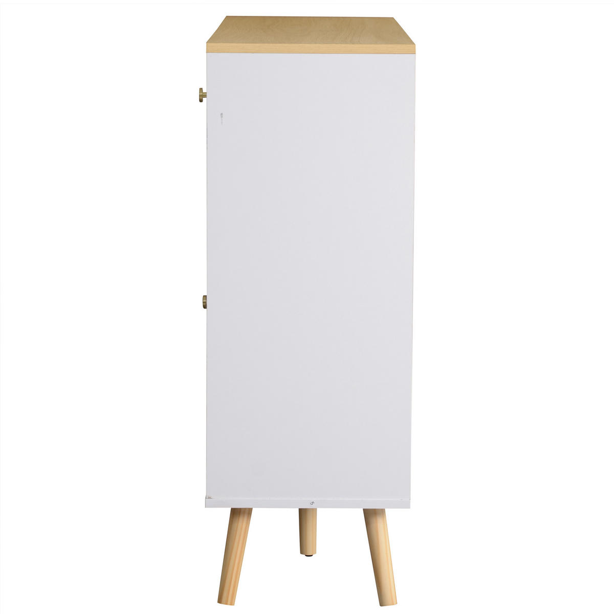 SIDEBOARD mit Glasfront und Schubladen Weiß/Eiche - Weiß, Glas/Holzwerkstoff (34/94/120cm) - Urban Meuble
