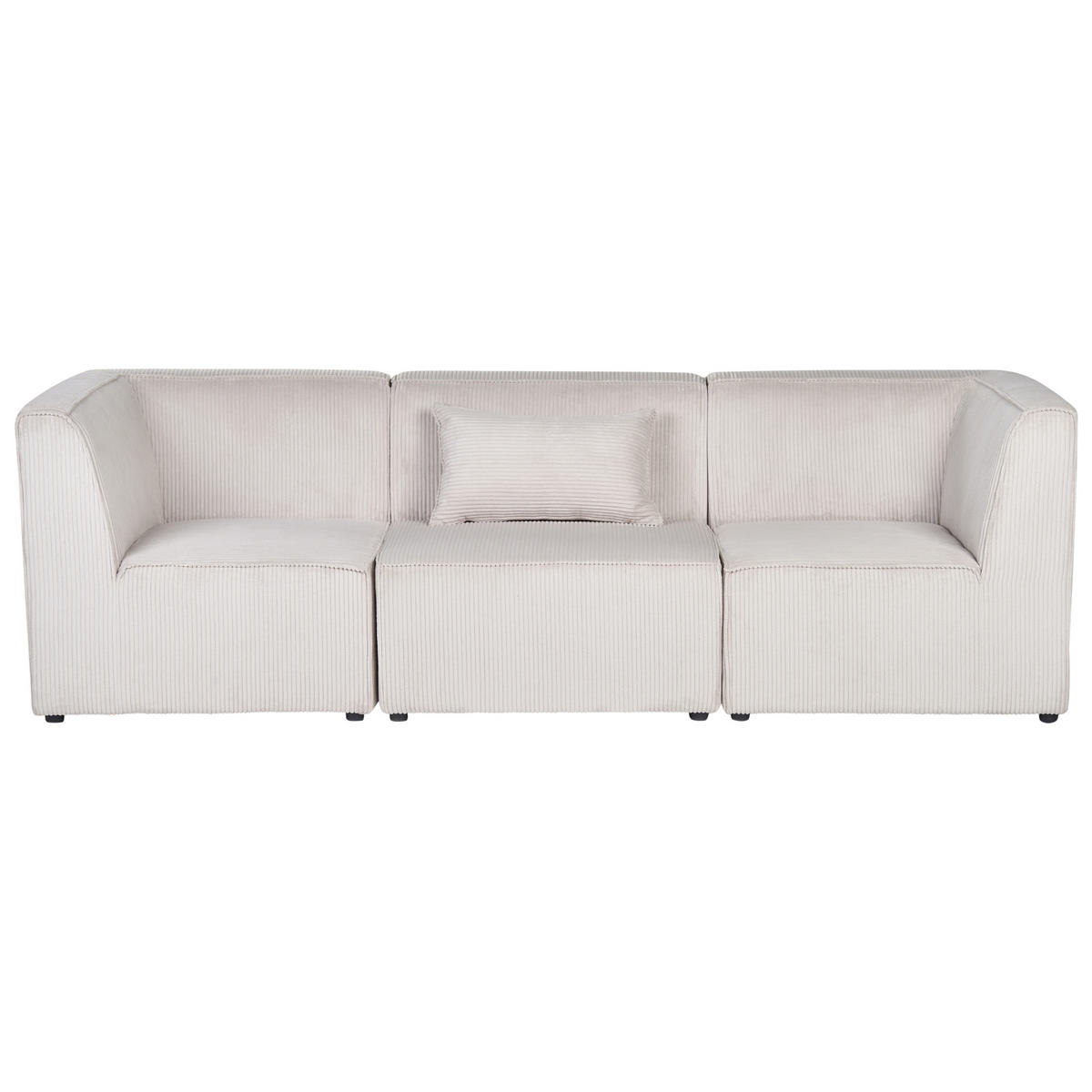 MODULÁRNÍ POHOVKA 3-místná Béžová Manšestr Lemvig - béžová, textil (250/78/83cm) - Beliani