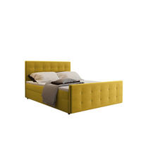 BOXBETT Mit Bettkasten Matratze Topper AMOR Gelb 120x200 cm H3-Bonell - Gelb, Holz/Textil (120/200cm) - Kaiser Möbel