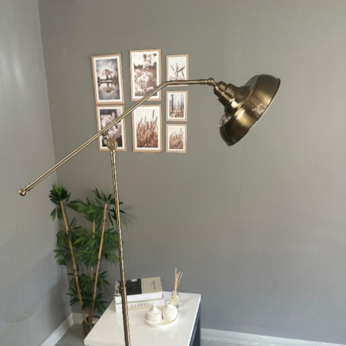 STEHLAMPE Korex 165 Cm - Messingfarben, Metall (35/35/167cm) - Bamyum