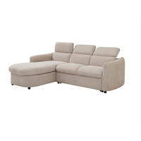 ECKSOFA - Ecke links - Schlafsofa - Stoff - Beige - RAVIELA - Beige, Textil (186/238cm) - Vente-Unique