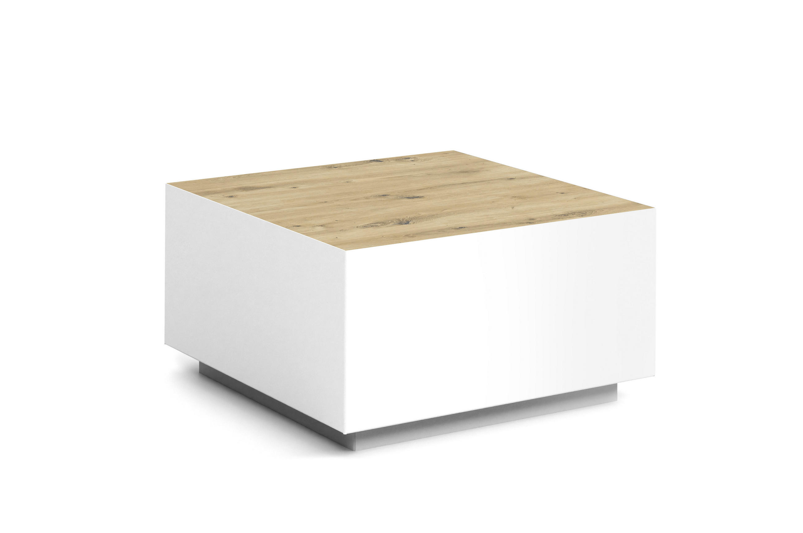 COUCHTISCH QUADRA - Eiche Artisan/Weiß, Holzwerkstoff (65/65/35cm) - Meblini