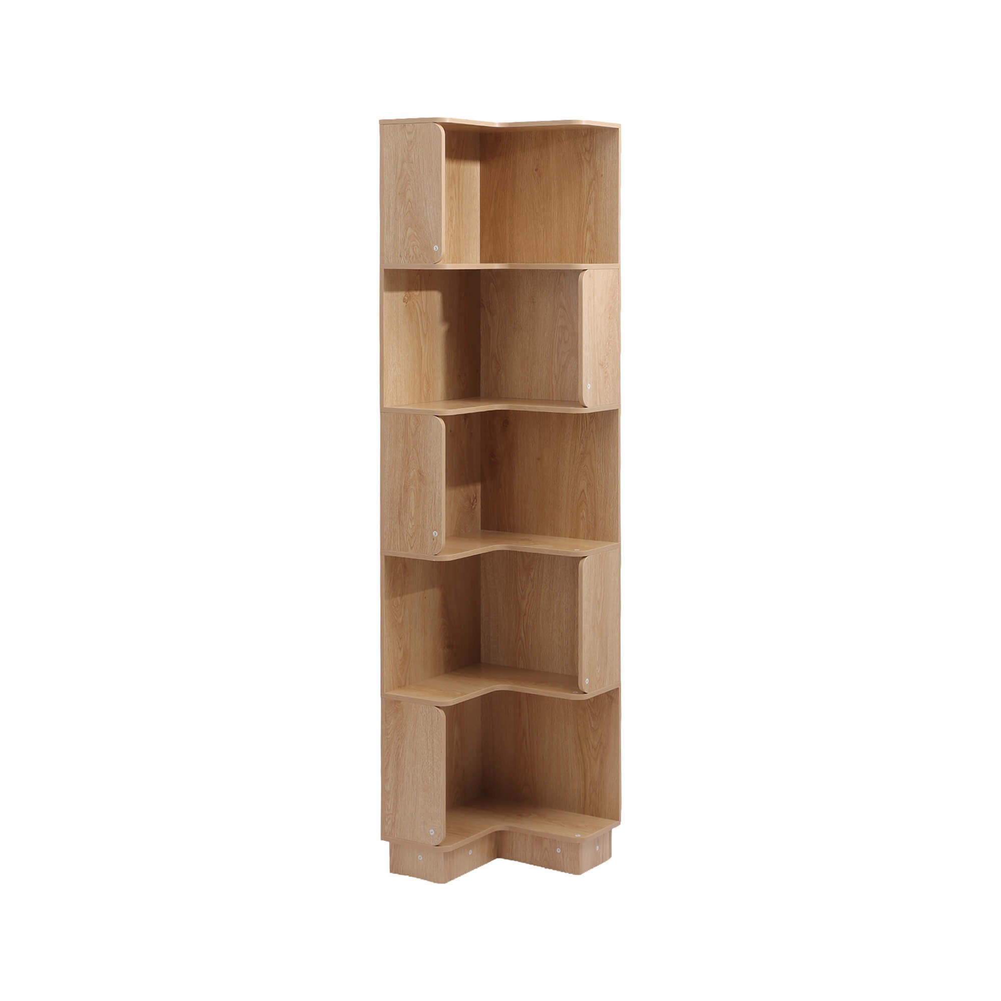 BÜCHERREGAL 6 Ablagen Helles Holz 38,5/37,5/175 - Hellbraun, Holz (39/175/38cm) - Mobili Rebecca
