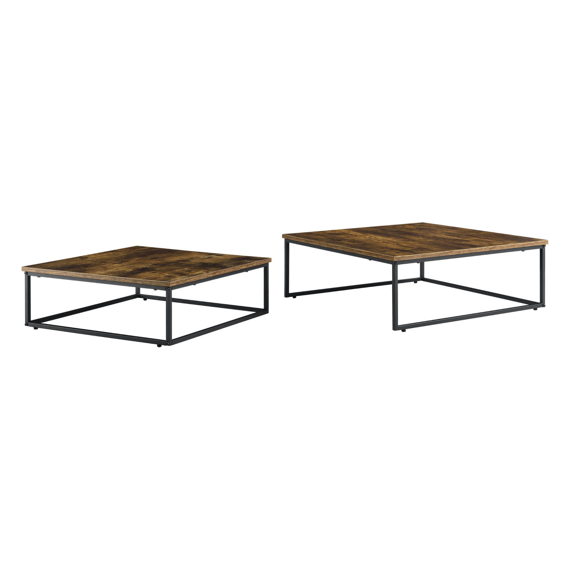 COUCHTISCH SET Haninge SET 2-teilig 75/75/27 - Braun, Holzwerkstoff (75/75/27cm) - [en.casa]