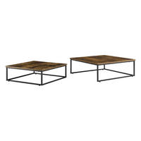 COUCHTISCH SET Haninge SET 2-teilig 75/75/27 - Braun, Holzwerkstoff (75/75/27cm) - [en.casa]