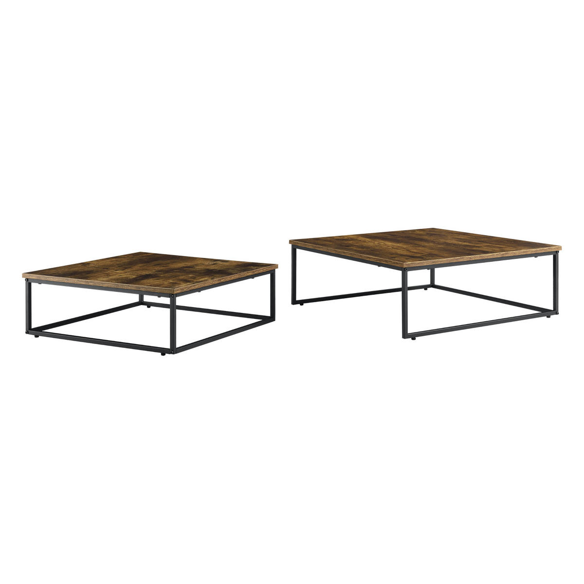 COUCHTISCH SET Haninge SET 2-teilig 75/75/27 - Braun, Holzwerkstoff (75/75/27cm) - [en.casa]