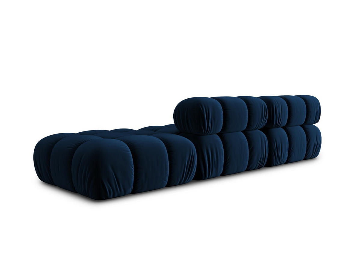 MODULARES-SOFA rechts Bellis aus Samt königsblau 4 Sitzplätze - Blau, Textil (94/63/282cm) - Micadoni