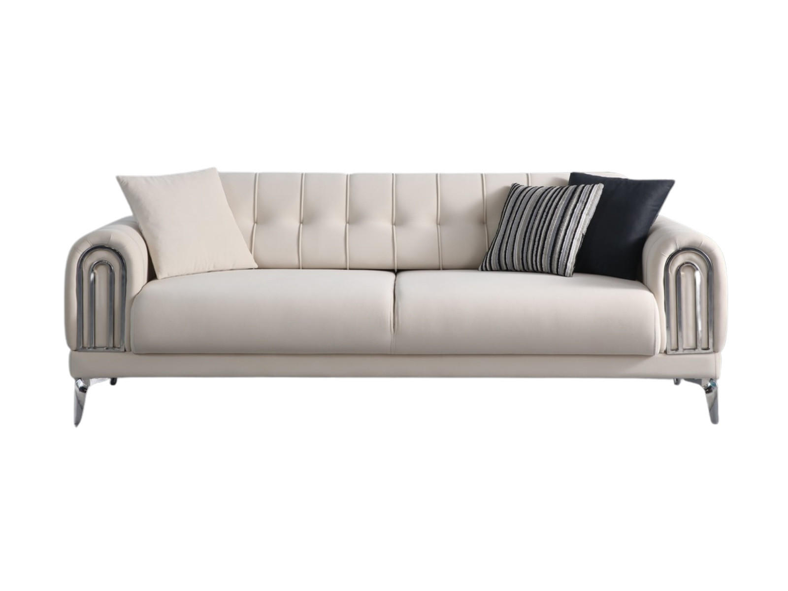 3-SITZER Sofa LEJLA, Creme - Creme, Kunststoff/Textil (235/84/103cm)
