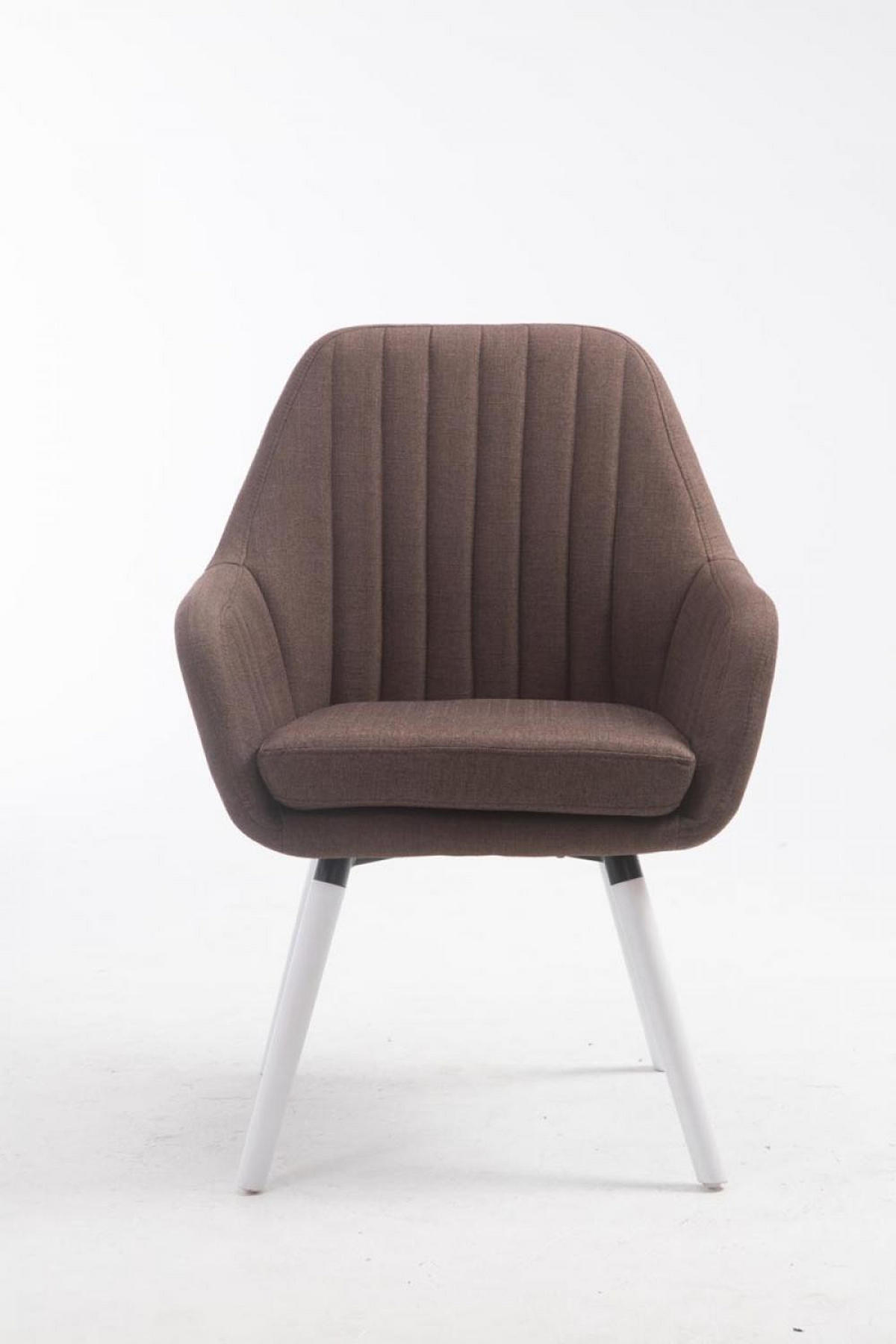 ARMLEHNENSTUHL Stoff braun - Weiß/Braun, Holz/Textil (67/93/58cm) - CLP