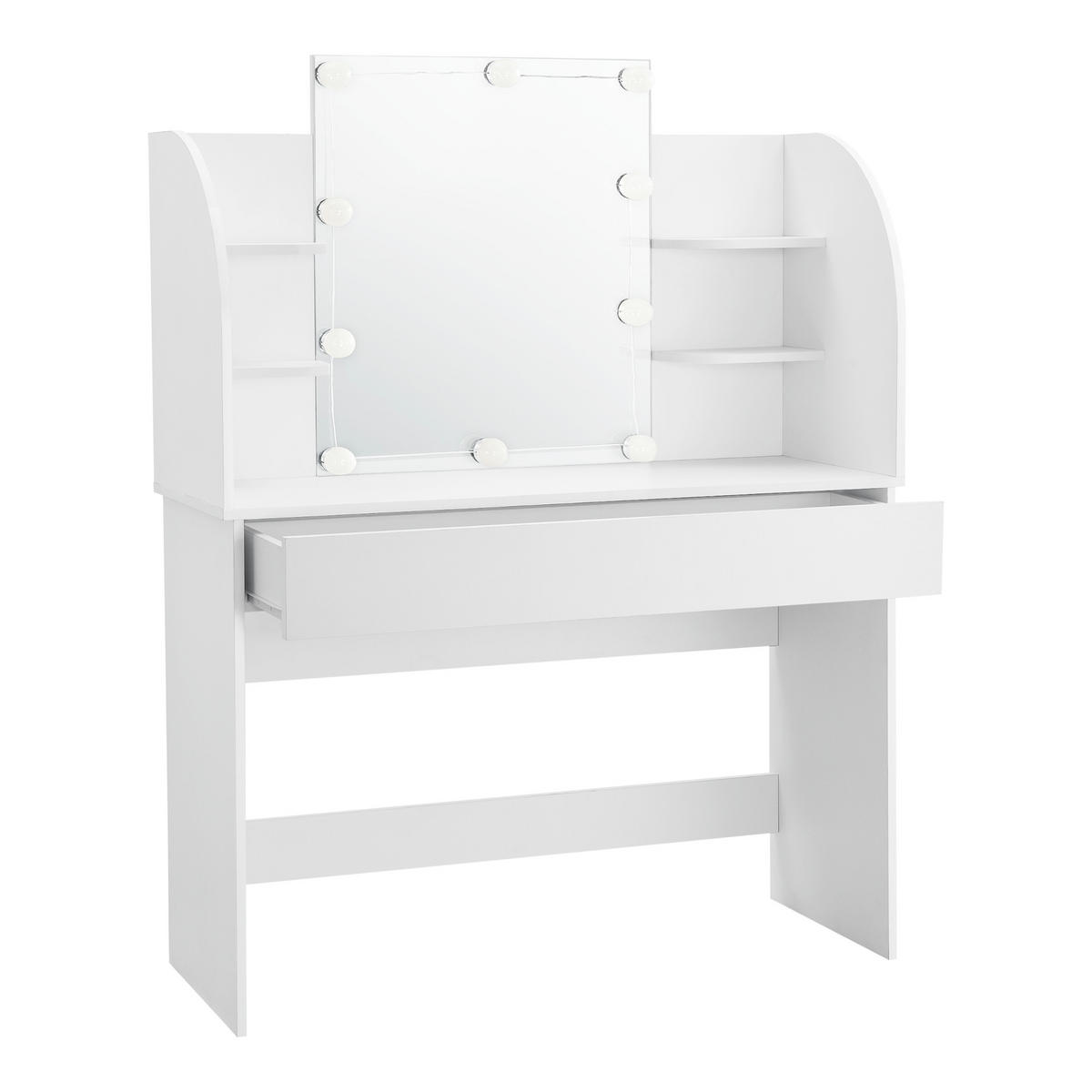 SCHMINKTISCH Köla - Weiß, Holzwerkstoff (108/140/40cm) - [en.casa]