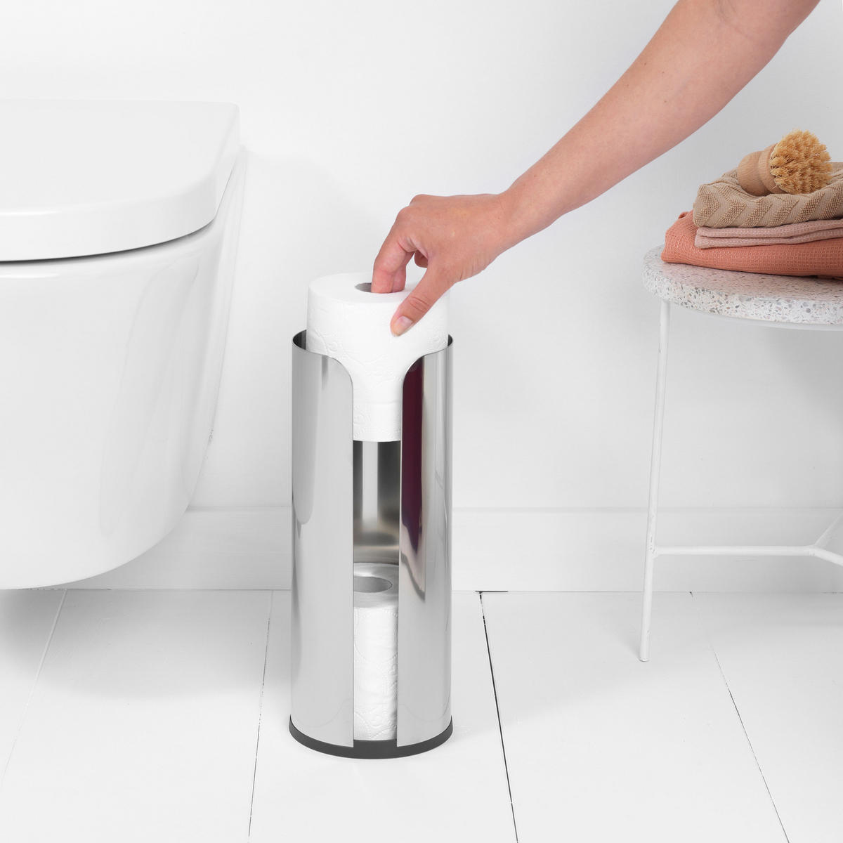 TOILETTENROLLEN-SPENDER, Brilliant Steel, für 3 Rollen - Silberfarben, Metall (13.2/32.1/13.2cm) - Brabantia