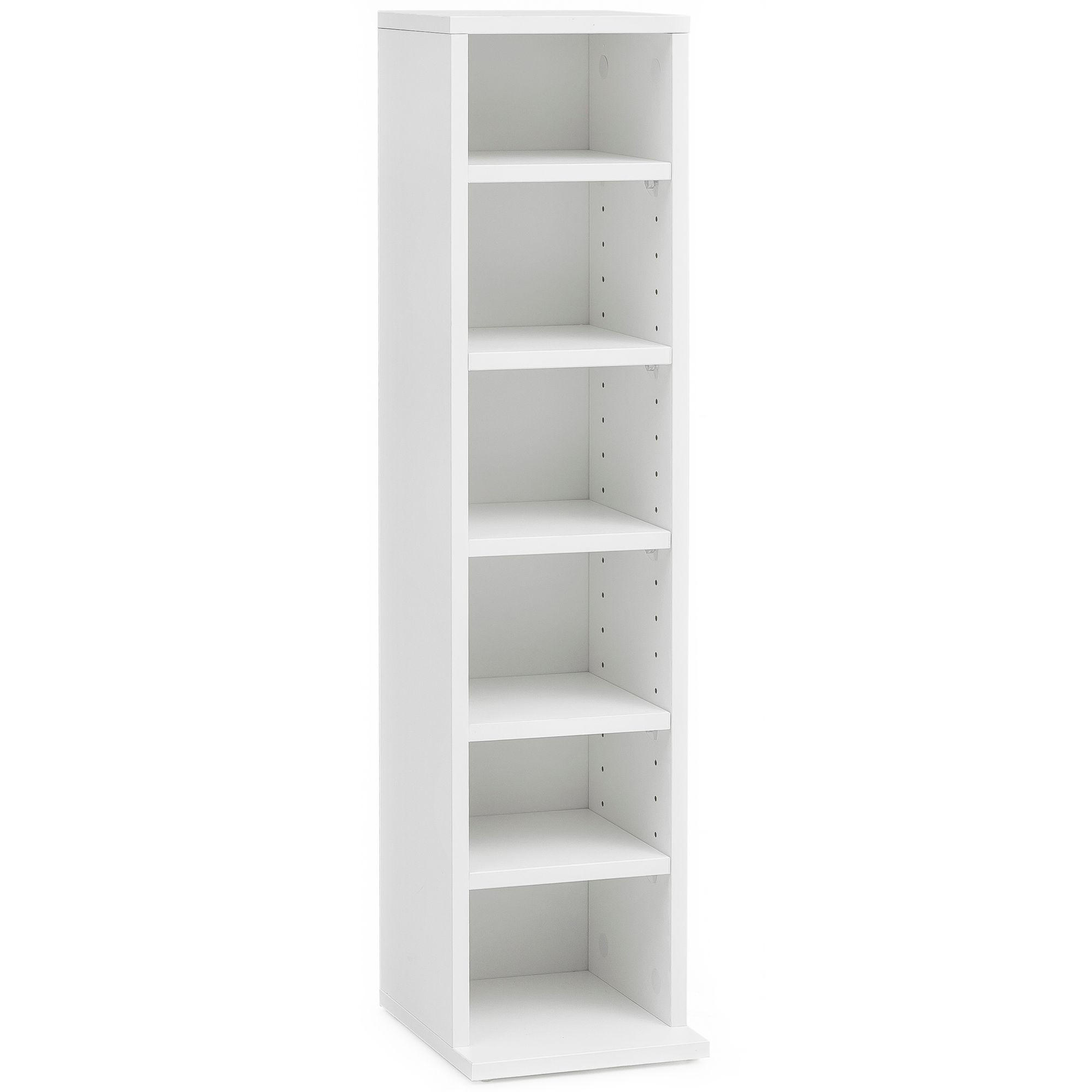 CD-REGAL eckig SLAVICA Holz Bücherregal - Weiß, Holzwerkstoff (21/90/20cm) - tinkaro