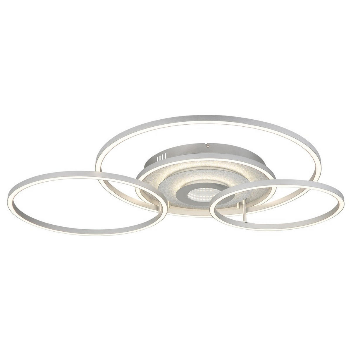 DECKENLEUCHTE MILES Metall silber, LED - Silberfarben, Metall (99.2/80.8/13.5cm) - Globo Lighting