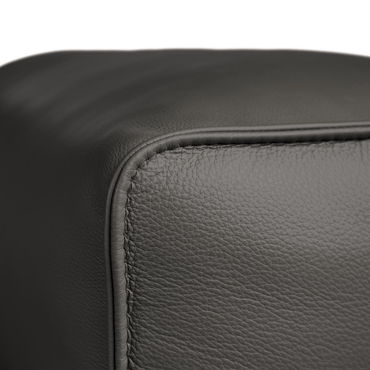 3-SITZER ECKSOFA mit Longchair - Schwarz/Grau, Leder/Kunststoff (317/173cm) - home24