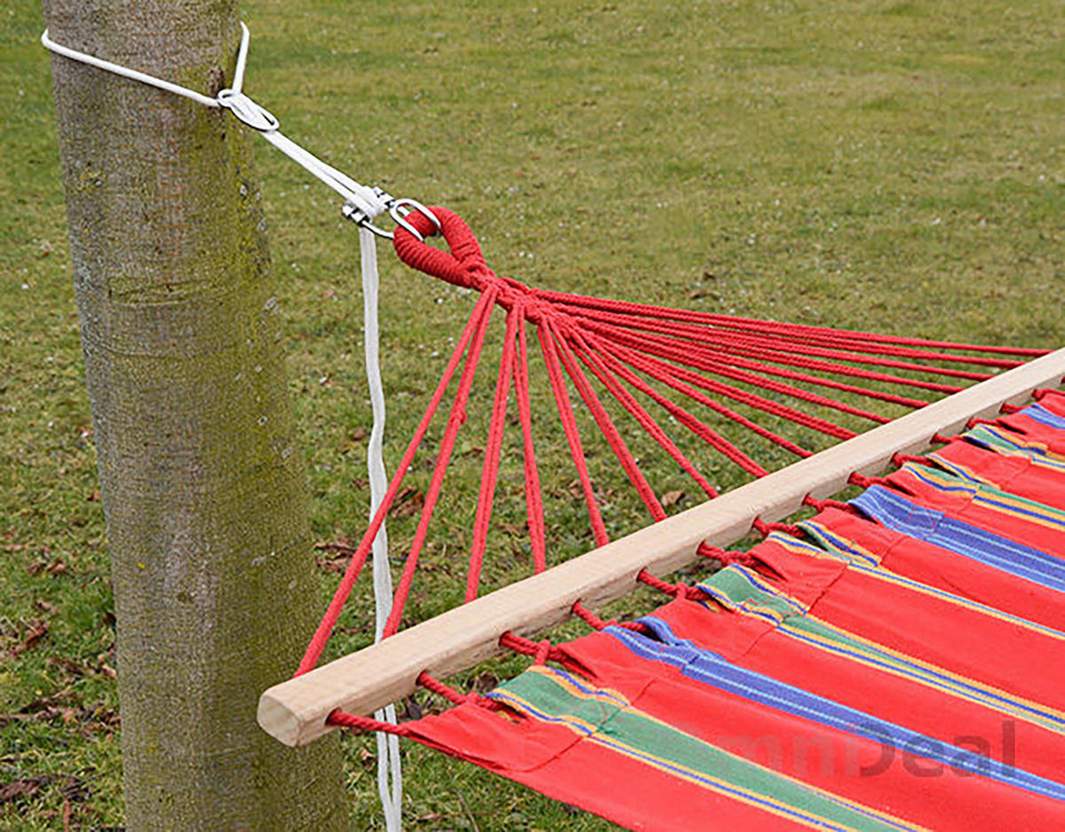 HÄNGEMATTEN BEFESTIGUNGSSET 6 m – Massives Aufhängeset bis 160 kg - Weiß, Kunststoff (300cm) - Amanka