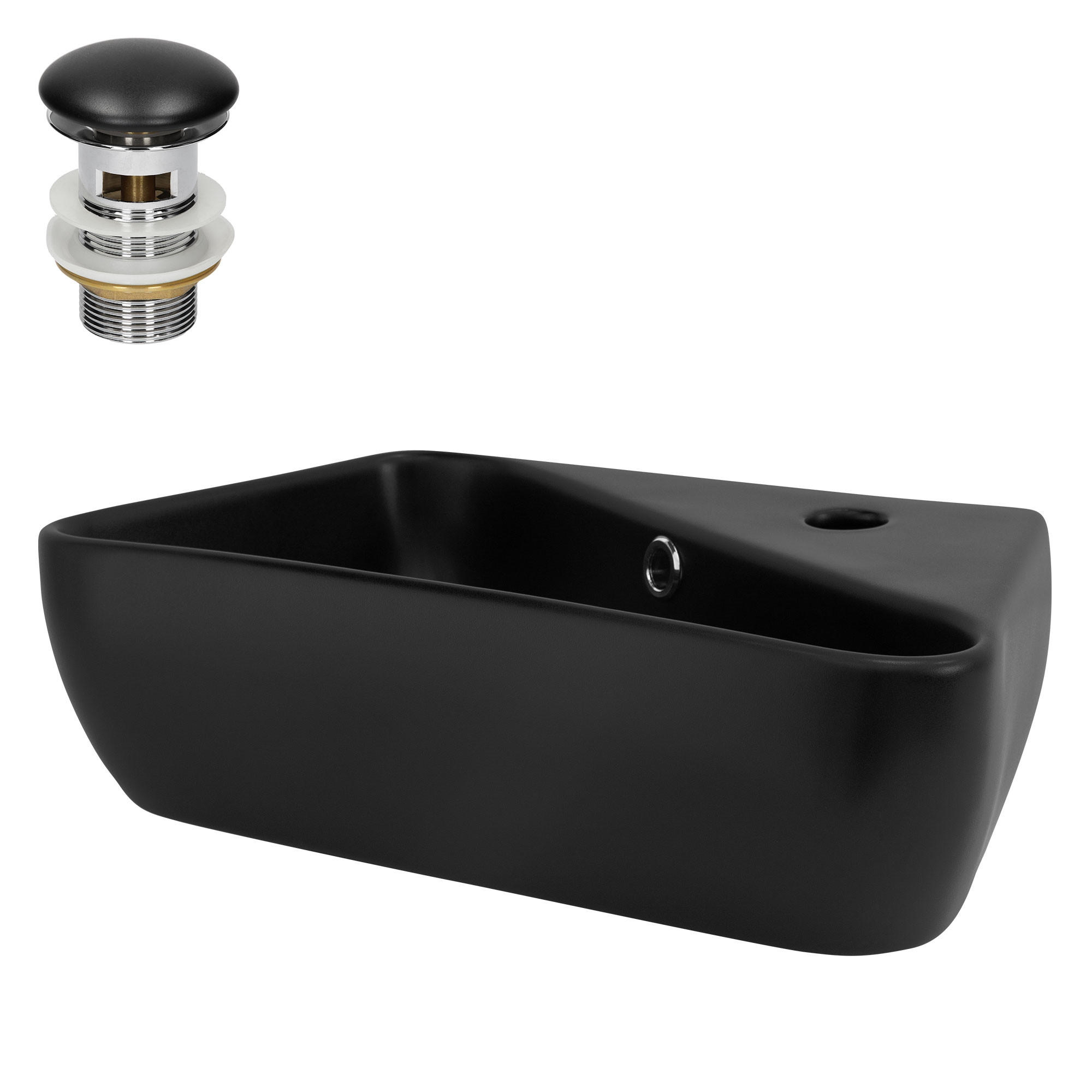 WASCHBECKEN - Schwarz, Keramik (27/15/45cm) - ML-DESIGN