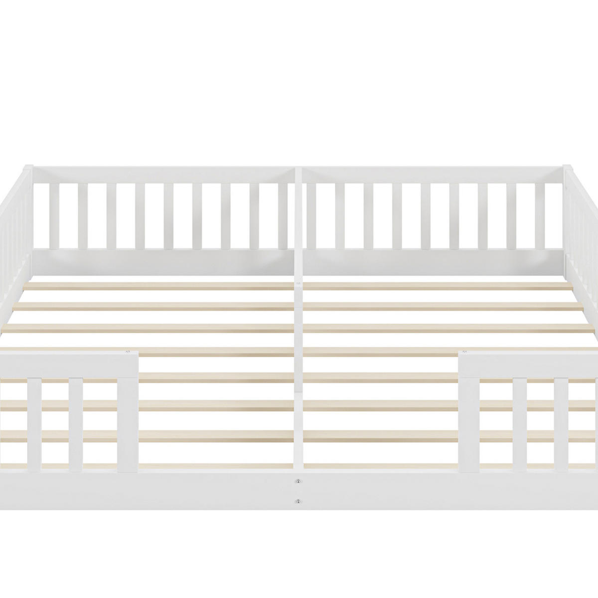 KINDERBETT mit Schutzgittern 2er-Set 90x200 cm Kiefernholz Weiß - Weiß, Holzwerkstoff (90/200cm) - Beauniv