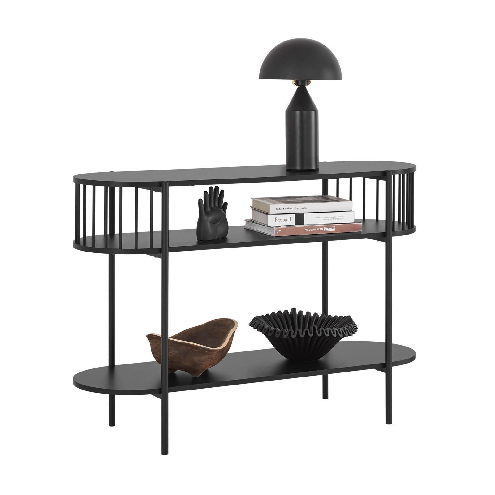 KONSOLENTISCH Schwarz - Schwarz, Holzwerkstoff/Metall (39/110/76cm) - SoBuy