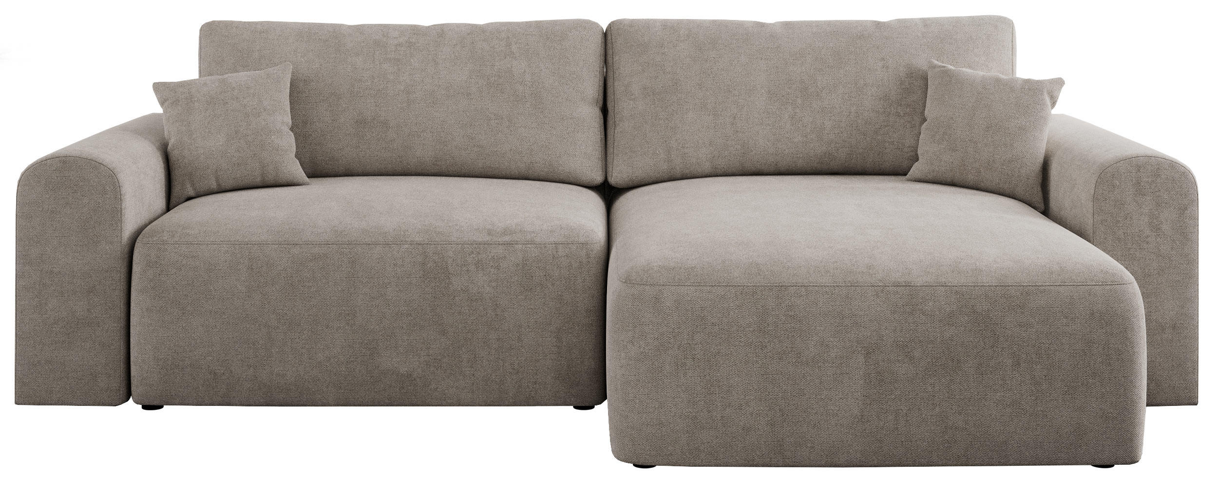 ECKSOFA NELSON Beige Struktur - Beige/Schwarz, Kunststoff/Textil (274/152cm) - MKS