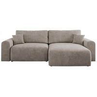 ECKSOFA NELSON Beige Struktur - Beige/Schwarz, Kunststoff/Textil (274/152cm) - MKS