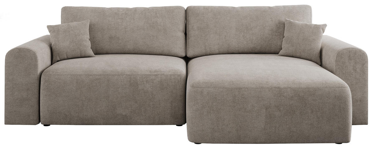 ECKSOFA NELSON Beige Struktur - Beige/Schwarz, Kunststoff/Textil (274/152cm) - MKS
