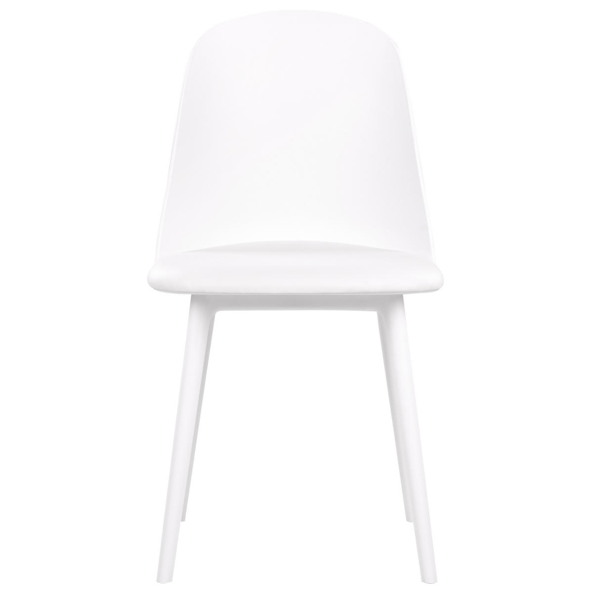 ESSZIMMERSTUHL 2er-Set Kunststoff/Kunstleder weiß Fomby - Weiß, Kunststoff (45/82/43cm) - Beliani
