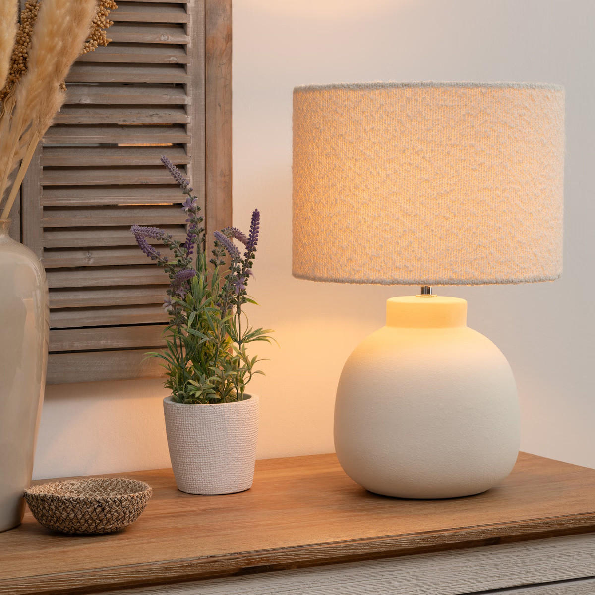 TISCHLAMPE Keramik Lail 43 cm - Weiß, Keramik (28/28/43cm) - Atmosphera Createur d´interieur