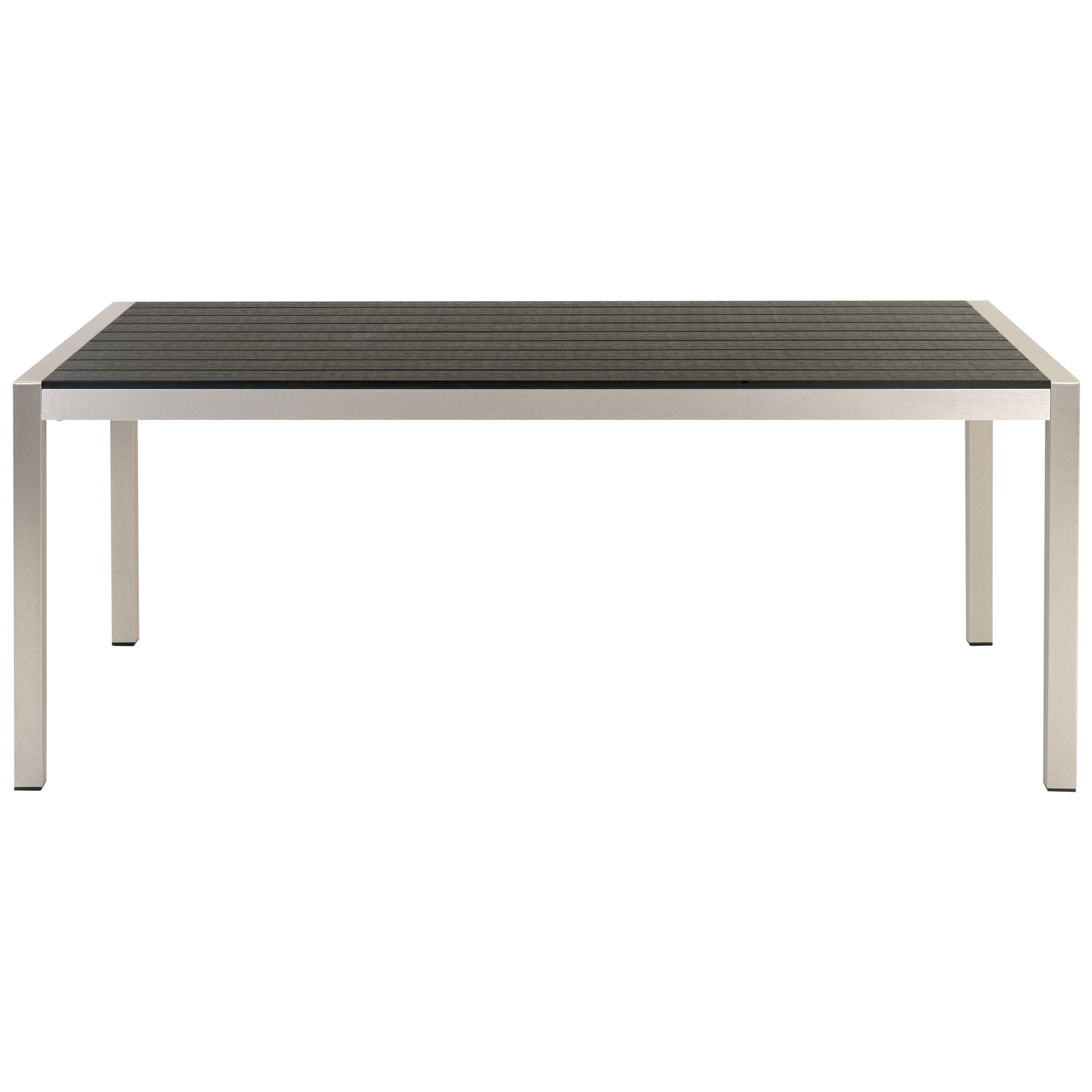 GARTENTISCH Aluminium schwarz 180/90 cm Vernio - Schwarz, Holz (180/90/76cm) - Beliani