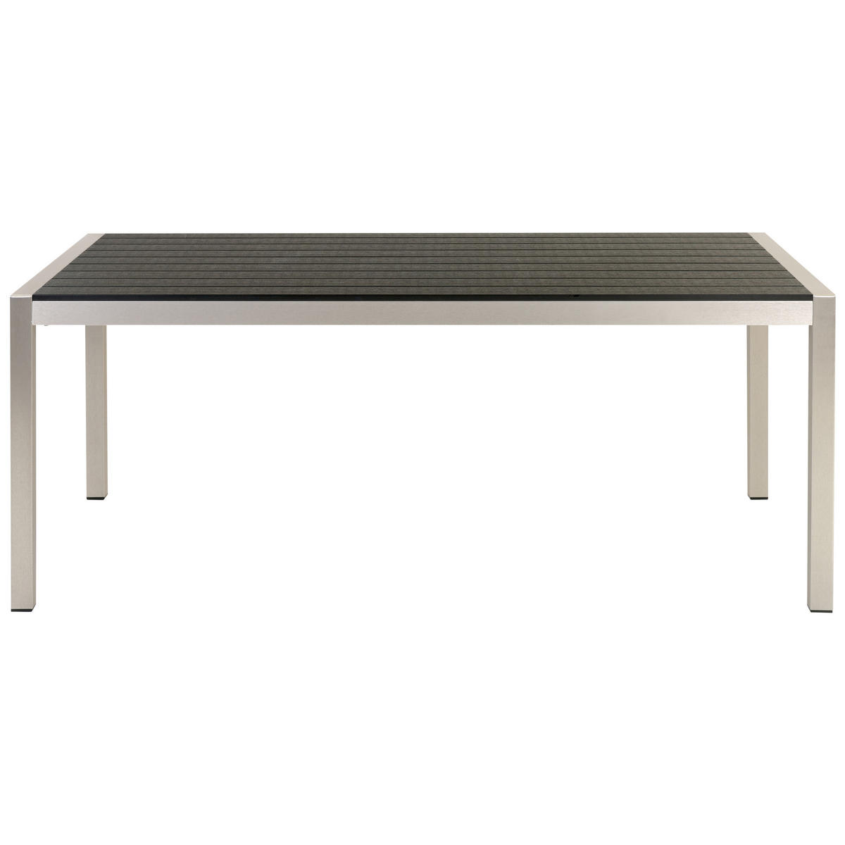 GARTENTISCH Aluminium schwarz 180/90 cm Vernio - Schwarz, Holz (180/90/76cm) - Beliani
