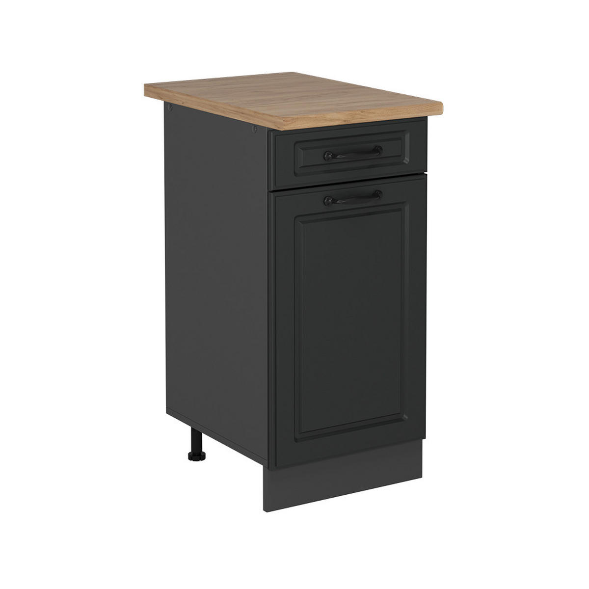 KÜCHENUNTERSCHRANK R-Line Anthrazit Landhaus 40 cm , AP Eiche - Anthrazit, Holzwerkstoff (40/81.6/60cm) - Vicco