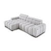 ECKSOFA OMBO 285x168x77/97 cm, Links, Schlaffunktion, elektr. Sitz, Kopfstützen, hydrophober EDEN-Stoff – Esche - Hellgrau, Holz/Textil (168/285cm) - DomoHome